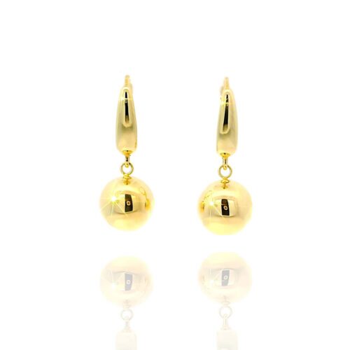 Złote kolczyki kulki na zapięcia angielskie