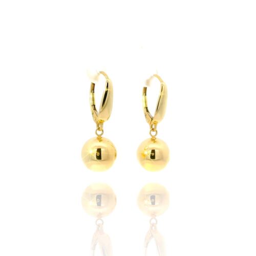 Złote kolczyki kulki na zapięcia angielskie