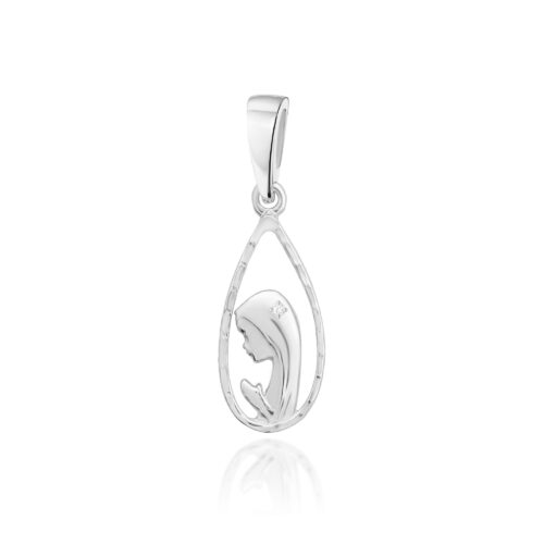 Zawieszka D0056 z diamentami białe złoto