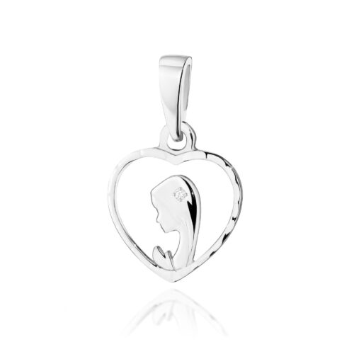 Zawieszka D0252 z diamentami białe złoto