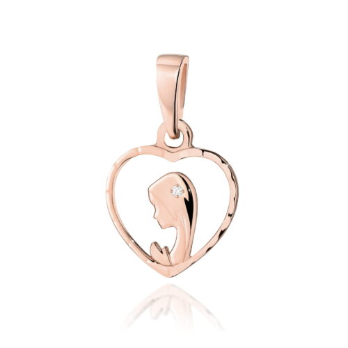 Zawieszka D0252 z diamentami różowe złoto