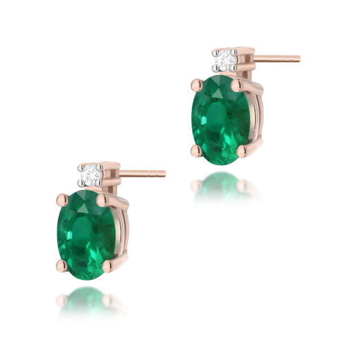 Kolczyki K0001 Szmaragd 2 x 0,40ct różowe złoto
