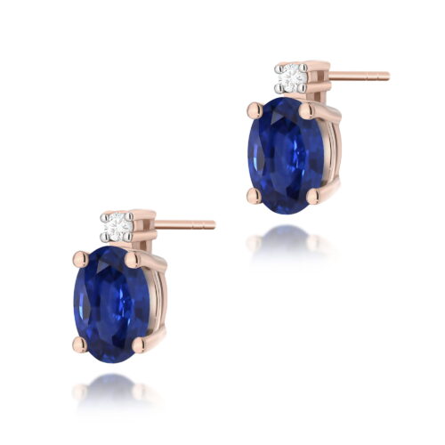 Kolczyki K0001 Szafir 2 x 0,70ct różowe złoto
