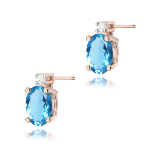 Kolczyki K0001 Topaz Swiss 2 x 0,50ct różowe złoto sztyft zakręcany