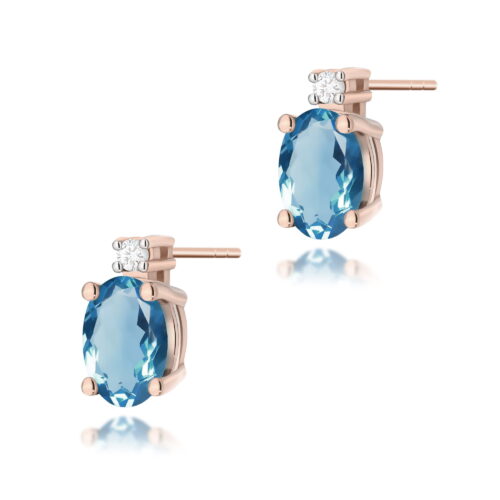Kolczyki K0001 Topaz London Blue 2 x 0,50ct różowe złoto