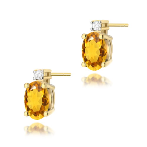 Kolczyki K0001 Cytryn 2 x 0,60ct żółte złoto