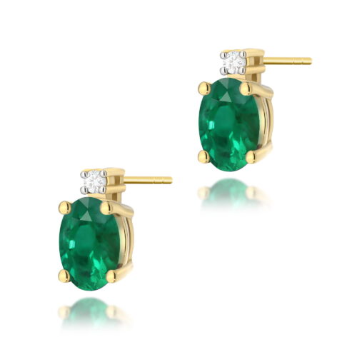 Kolczyki K0001 Szmaragd 2 x 0,40ct żółte złoto