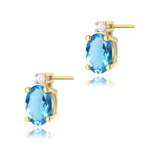 Kolczyki K0001 Topaz Swiss 2 x 0,50ct żółte złoto