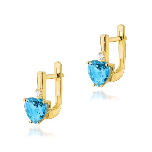 Kolczyki K0002 Topaz Swiss 2 x 1,20ct żółte złoto
