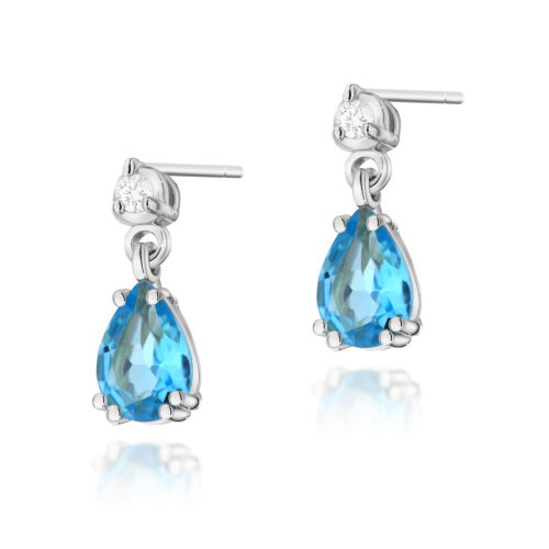 Kolczyki K0006 Topaz Swiss 2 x 0,90ct białe złoto