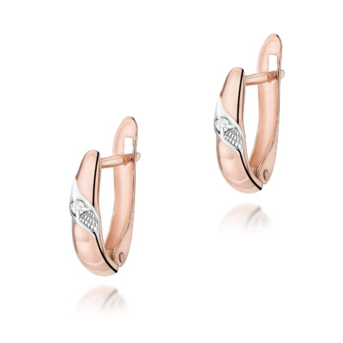 Kolczyki K0012 Diament 2 x 0,02ct różowe złoto