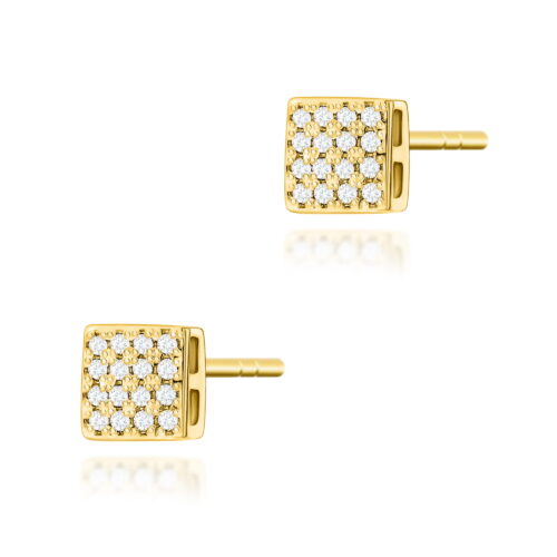 Kolczyki K0013 z diamentami żółte złoto