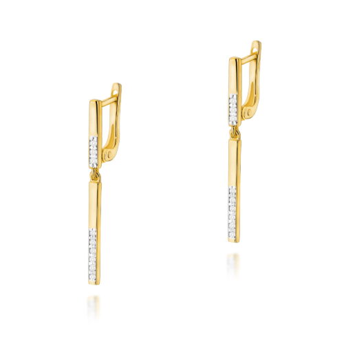 Kolczyki K0025 z diamentami żółte złoto
