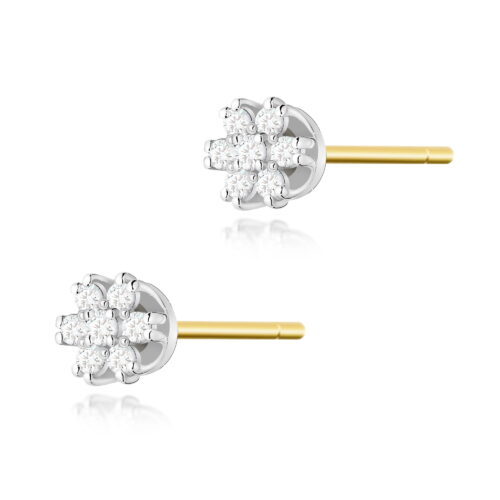 Kolczyki K0026 z diamentami żółte złoto