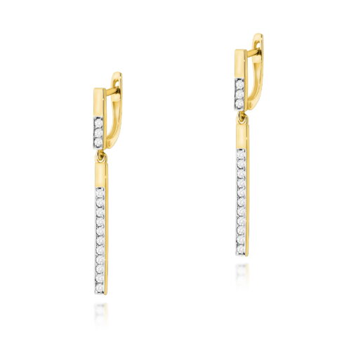 Kolczyki K0027 z diamentami żółte złoto