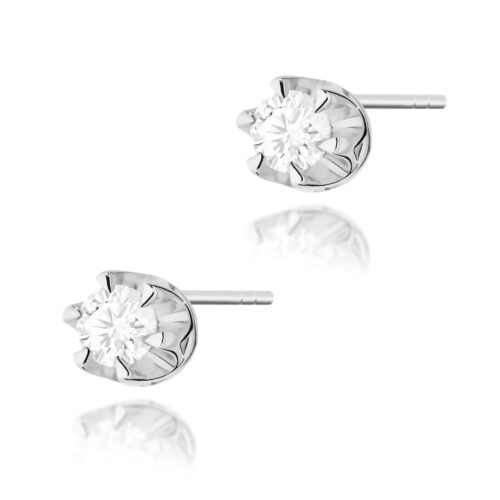 Kolczyki K0032 Diament 2 x 0,08ct białe złoto
