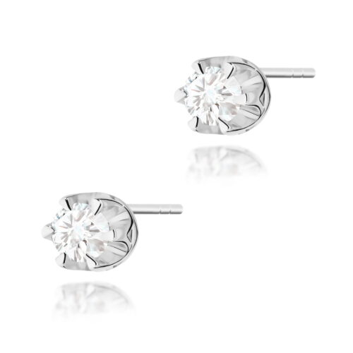 Kolczyki K0032 Diament 2 x 0,12ct białe złoto sztyft zakręcany