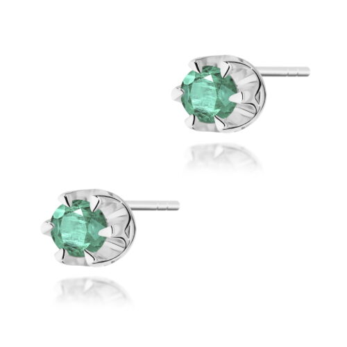 Kolczyki K0032 Szmaragd 2 x 0,15ct białe złoto