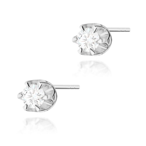 Kolczyki K0032 Diament Laboratoryjny 2 x 0,10ct białe złoto