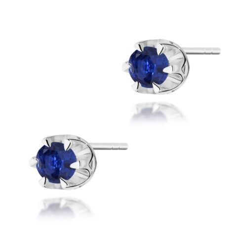 Kolczyki K0032 Szafir 2 x 0,15ct białe złoto