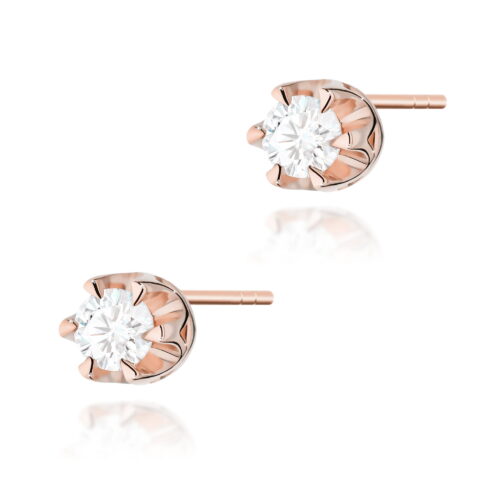 Kolczyki K0032 Diament 2 x 0,10ct różowe złoto