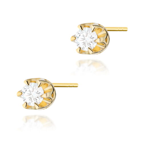 Kolczyki K0032 Diament 2 x 0,10ct żółte złoto