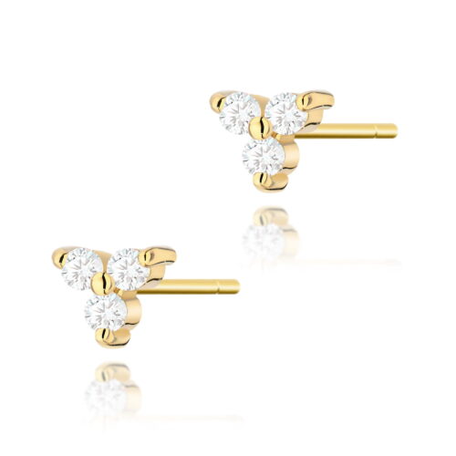 Kolczyki K0033 z diamentami żółte złoto