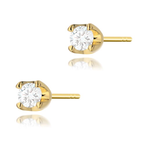 Kolczyki K0034 Diament 2 x 0,10ct żółte złoto