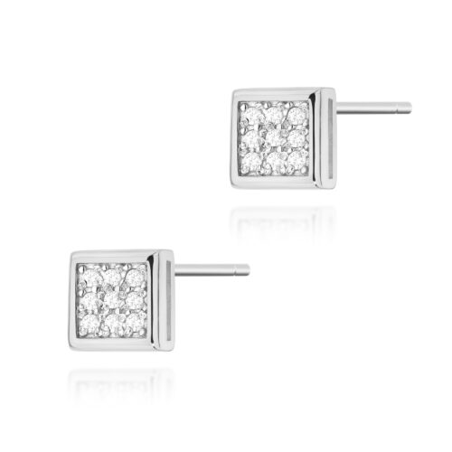 Kolczyki K0036 z diamentami białe złoto