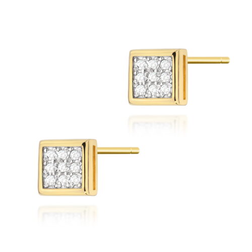 Kolczyki K0036 z diamentami żółte złoto