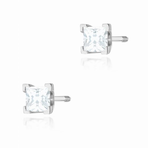 Kolczyki K0037 Diament 2 x 0,15ct białe złoto sztyft zakręcany