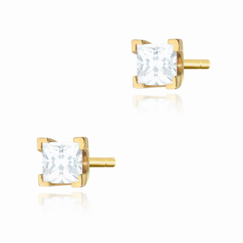 Kolczyki K0037 Diament 2 x 0,15ct żółte złoto