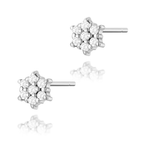 Kolczyki K0039 z diamentami białe złoto