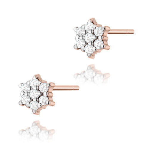 Kolczyki K0039 z diamentami różowe złoto