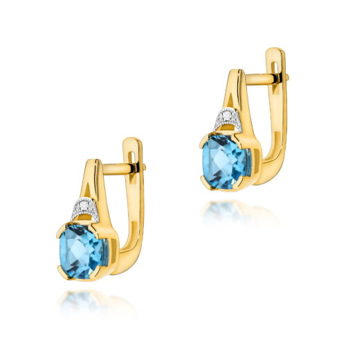 Kolczyki K0040 Topaz Swiss 2 x 1,10ct żółte złoto