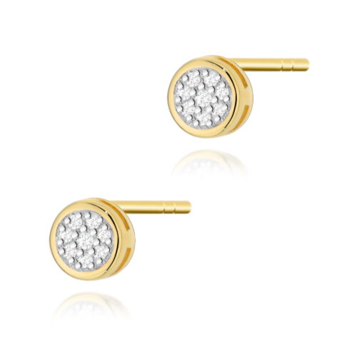 Kolczyki K0041 z diamentami żółte złoto
