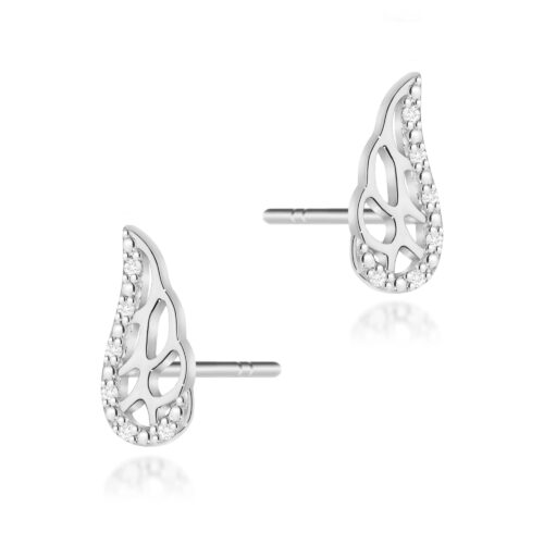 Kolczyki K0043 z diamentami białe złoto