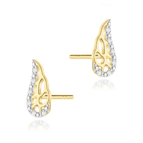 Kolczyki K0043 z diamentami żółte złoto