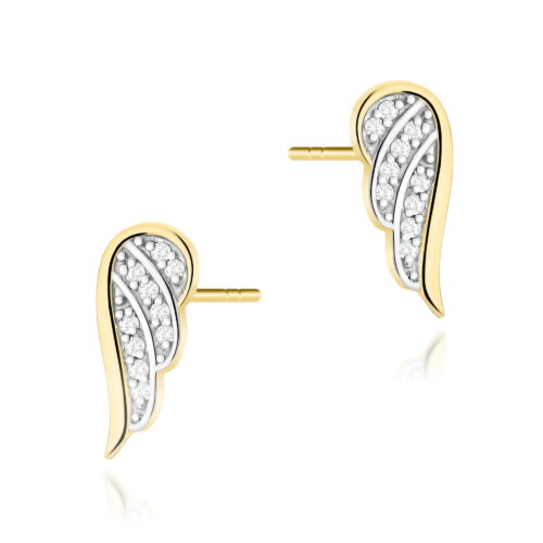 Kolczyki K0046 z diamentami żółte złoto