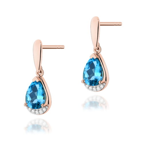 Kolczyki K0051 Topaz Swiss 2 x 1,40ct różowe złoto