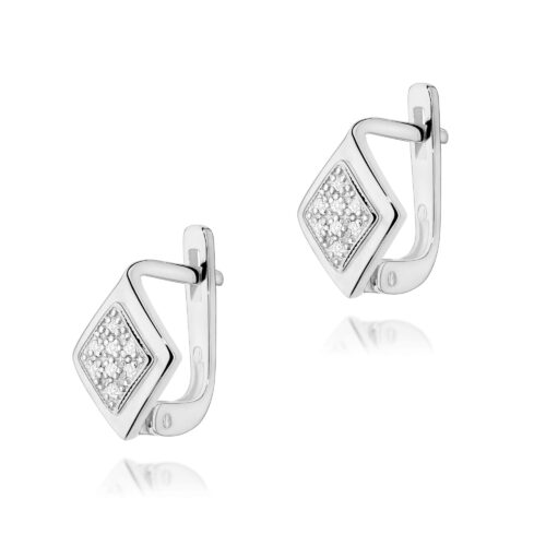 Kolczyki K0052 z diamentami białe złoto