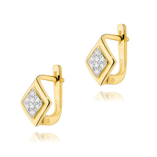 Kolczyki K0052 z diamentami żółte złoto