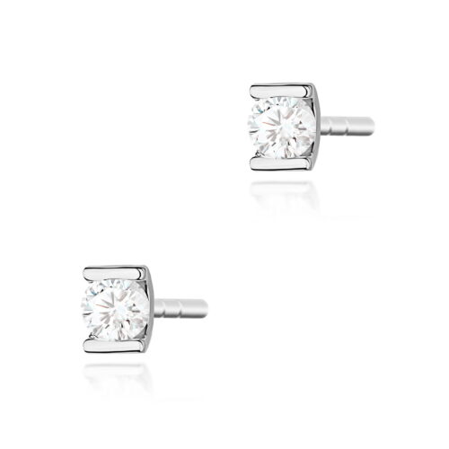 Kolczyki K0055 Diament 2 x 0,04ct białe złoto