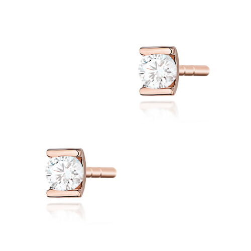 Kolczyki K0055 Diament 2 x 0,04ct różowe złoto