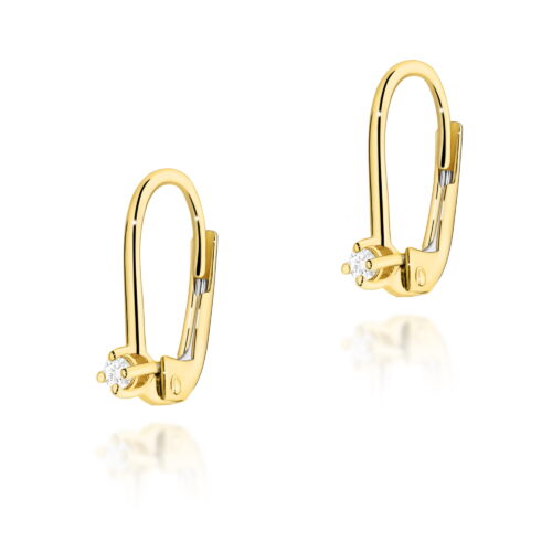 Kolczyki K0057 Diament 2 x 0,04ct żółte złoto
