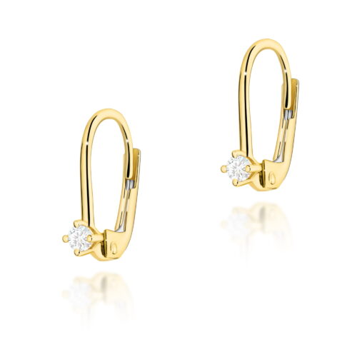 Kolczyki K0057 Diament 2 x 0,07ct żółte złoto