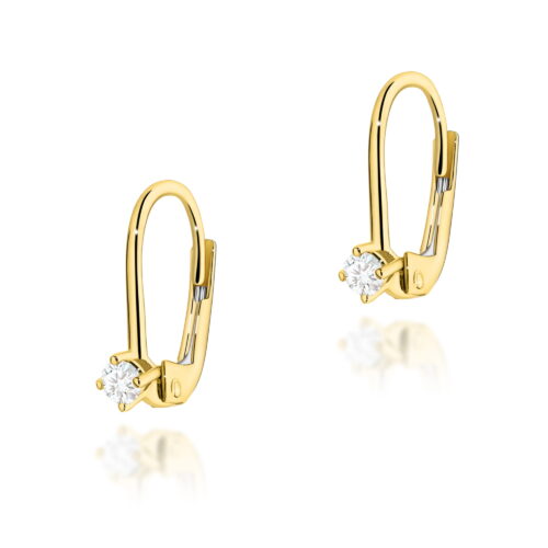 Kolczyki K0057 Diament 2 x 0,10ct żółte złoto