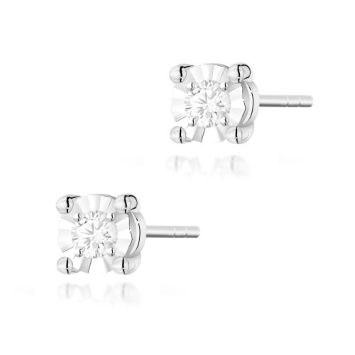 Kolczyki K0058 Diament 2 x 0,03ct białe złoto