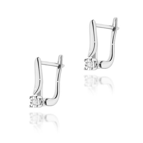Kolczyki K0065 Diament 2 x 0,0086ct białe złoto