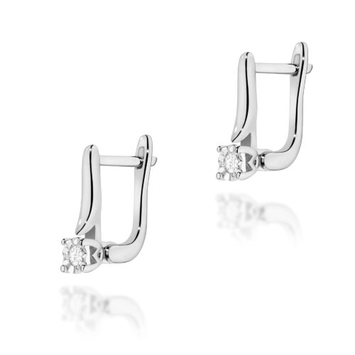 Kolczyki K0065 Diament 2 x 0,03ct białe złoto